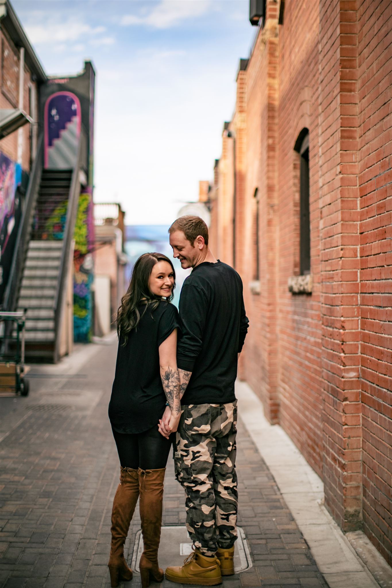 Old Town Fort Collins engagement session.