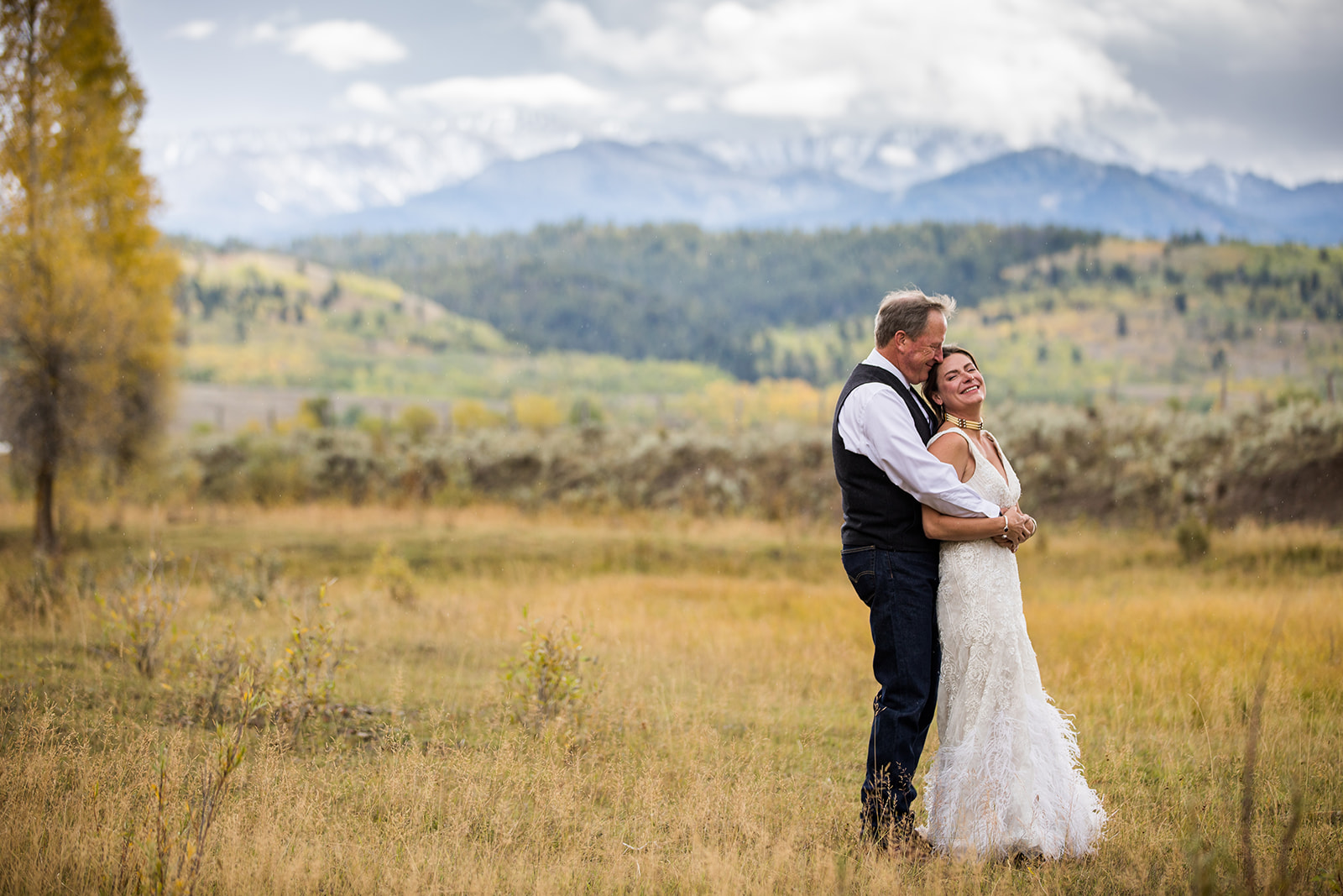 Teton wedding in the fall